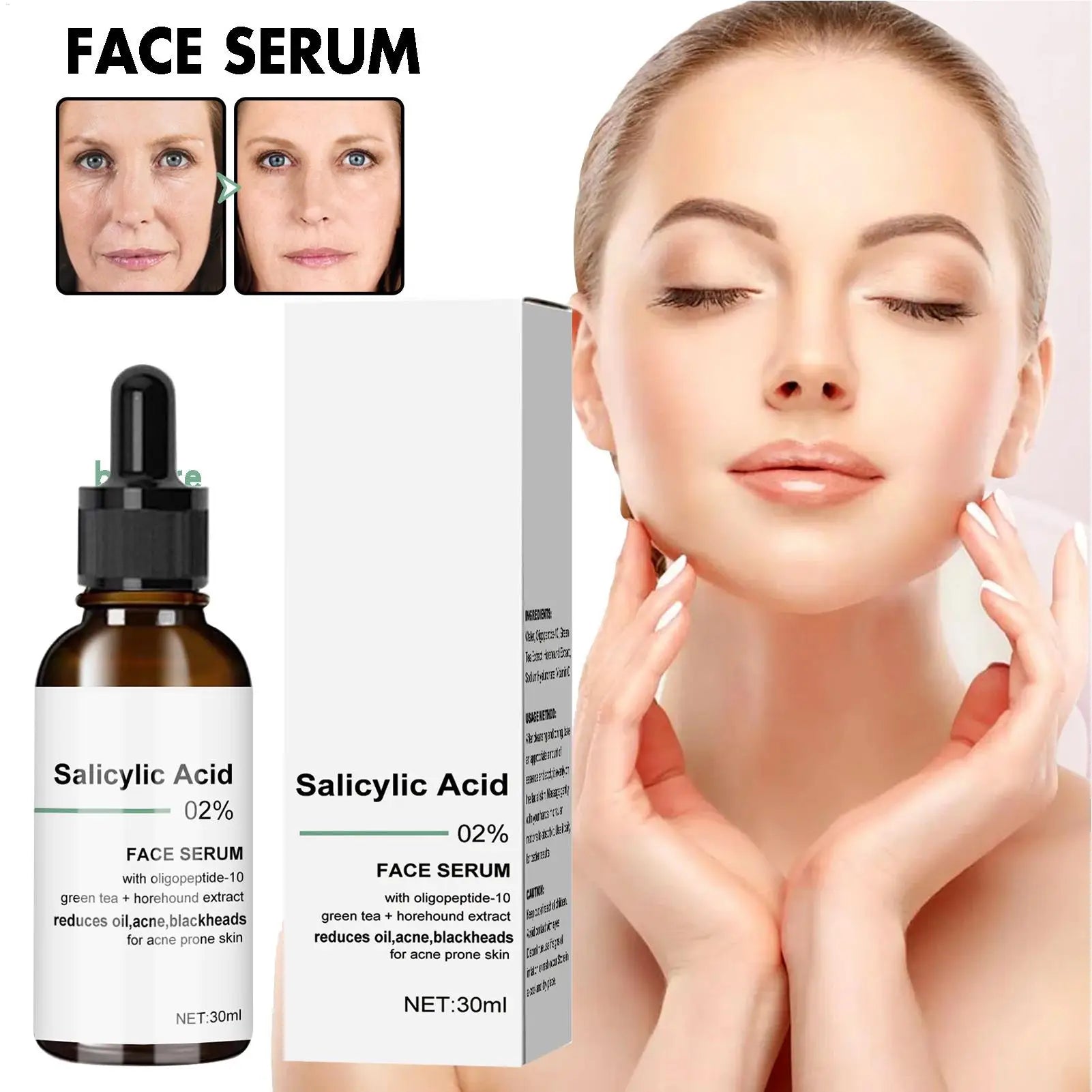 Salicylic Acid Pore Shrink Face Serum for Oil Control & Anti-Wrinkle