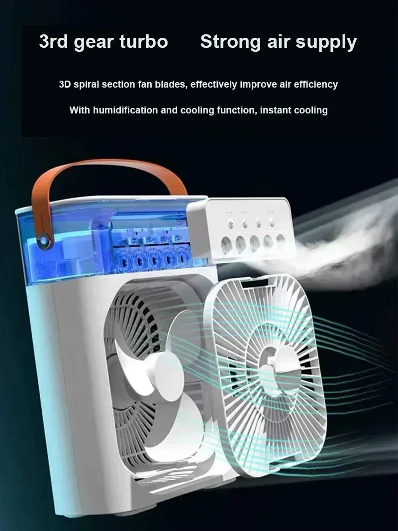 3-in-1 Portable Air Cooler & Humidifier with LED Light