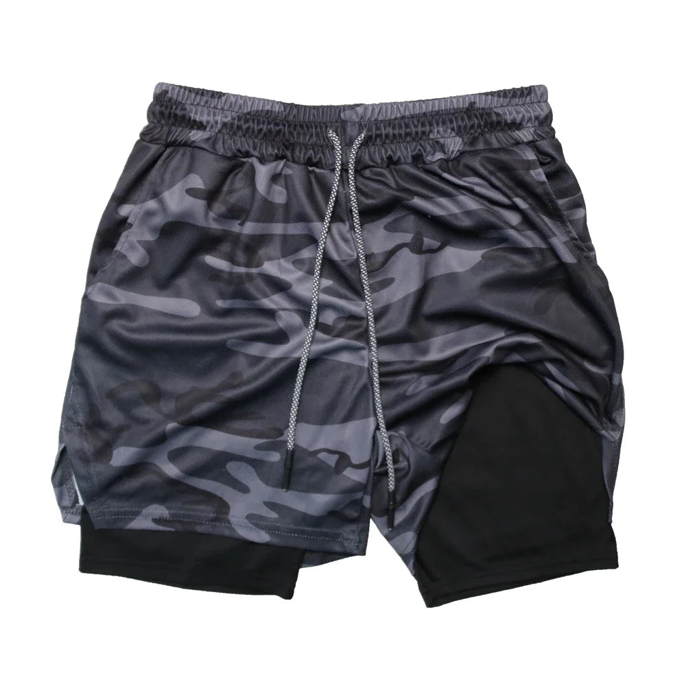 Men’s 2-in-1 Double Layer Quick-Dry Fitness Shorts