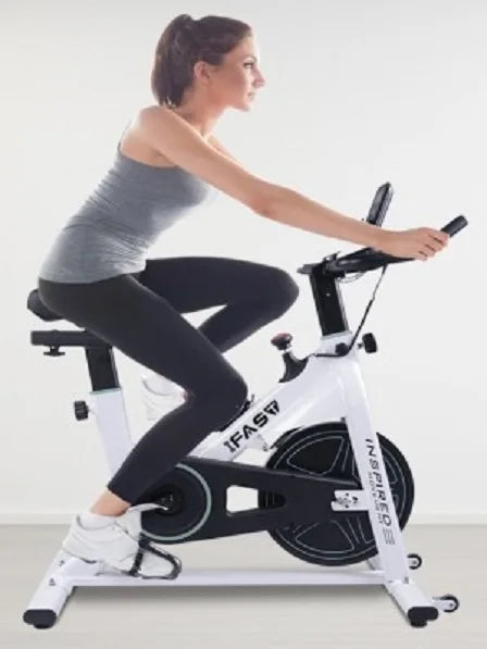 Indoor Stationary Spin Bike with LCD Monitor & Cushioned Seat