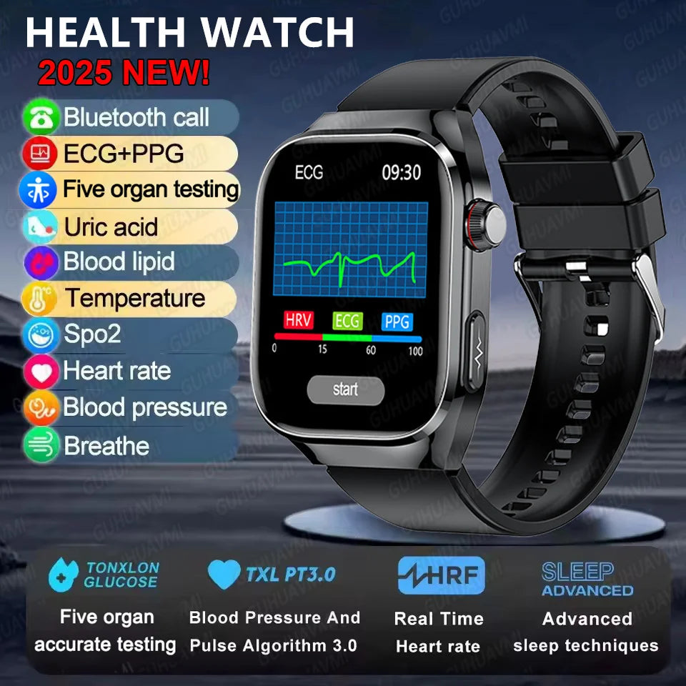 2025 Micro Physical Exam Smartwatch with Uric Acid & Body Fat Monitor