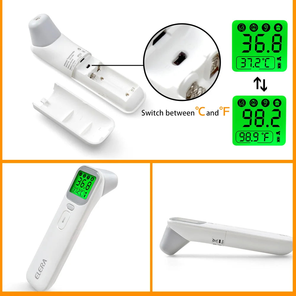 ELERA Infrared Digital Thermometer – Forehead & Ear, No-Contact