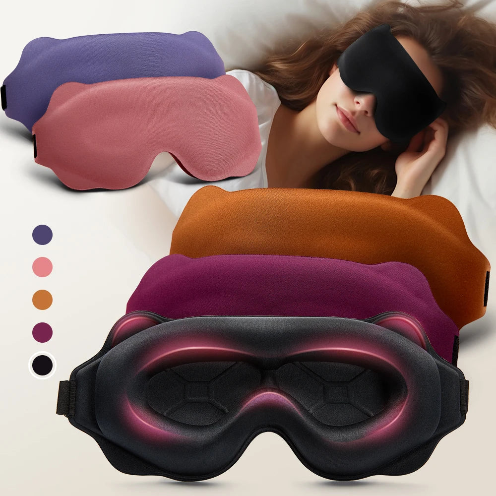 3D Contoured Sleep Mask for Eyes – Light Blocking & Breathable