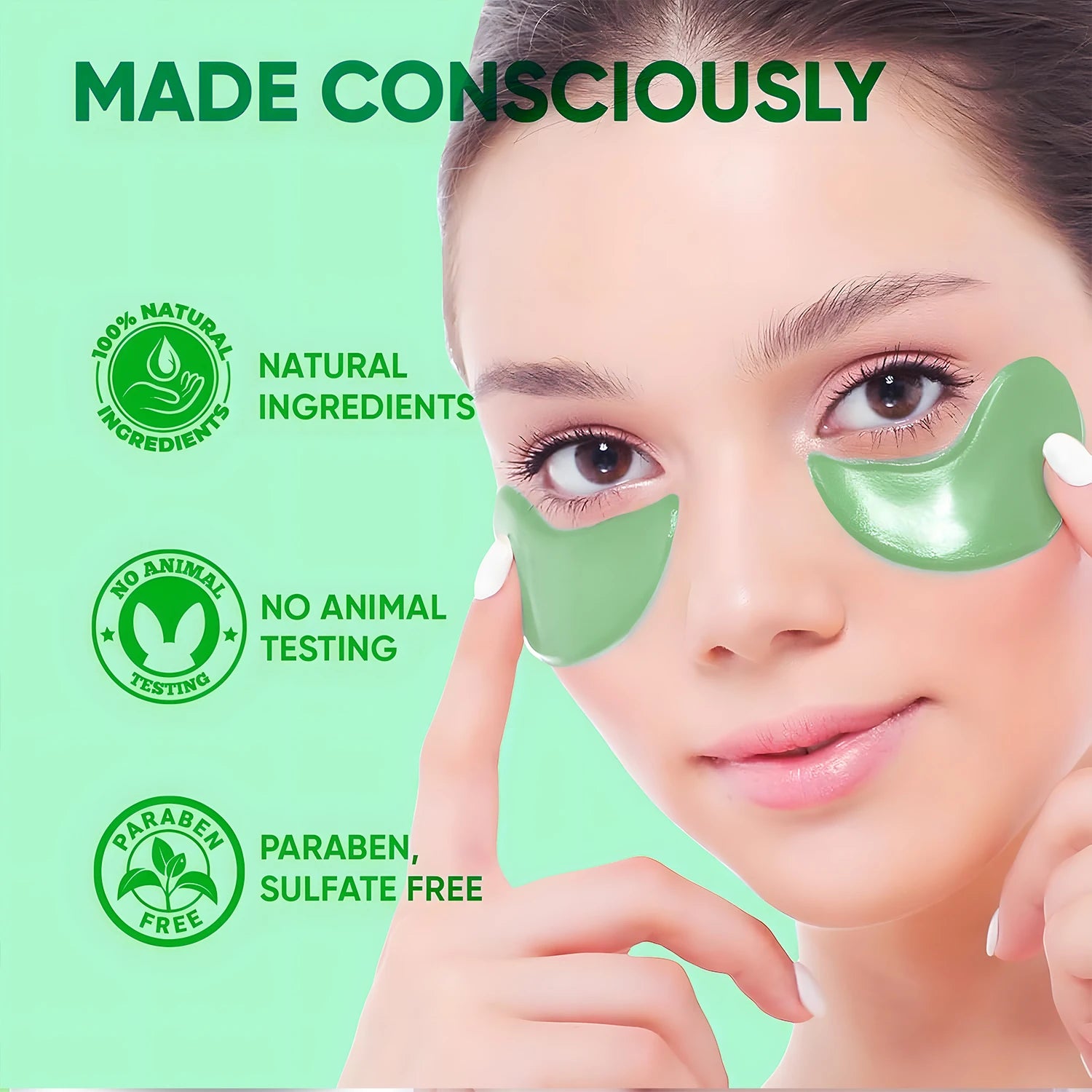 60pcs Seaweed Collagen Eye Masks – Dark Circle & Puffiness Treatment