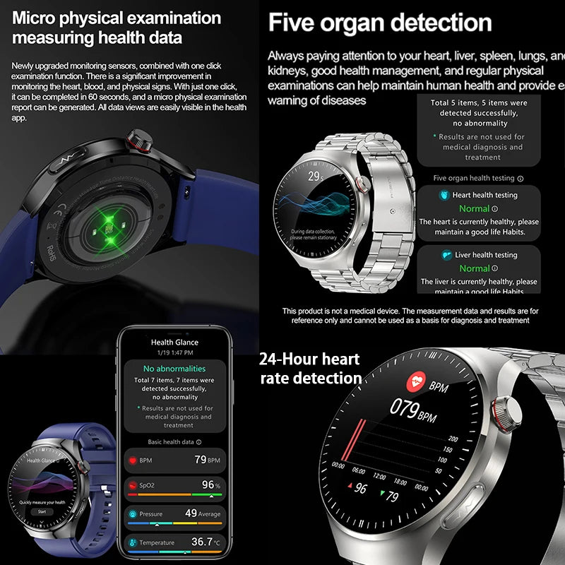 2025 Nursing-Grade Health Smartwatch with ECG, PPG & Bluetooth Call