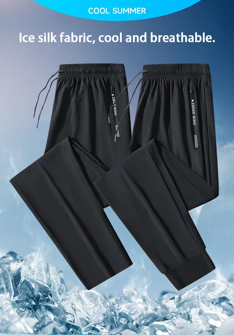 Men’s Summer Ultra-Thin Ice Silk Running Pants
