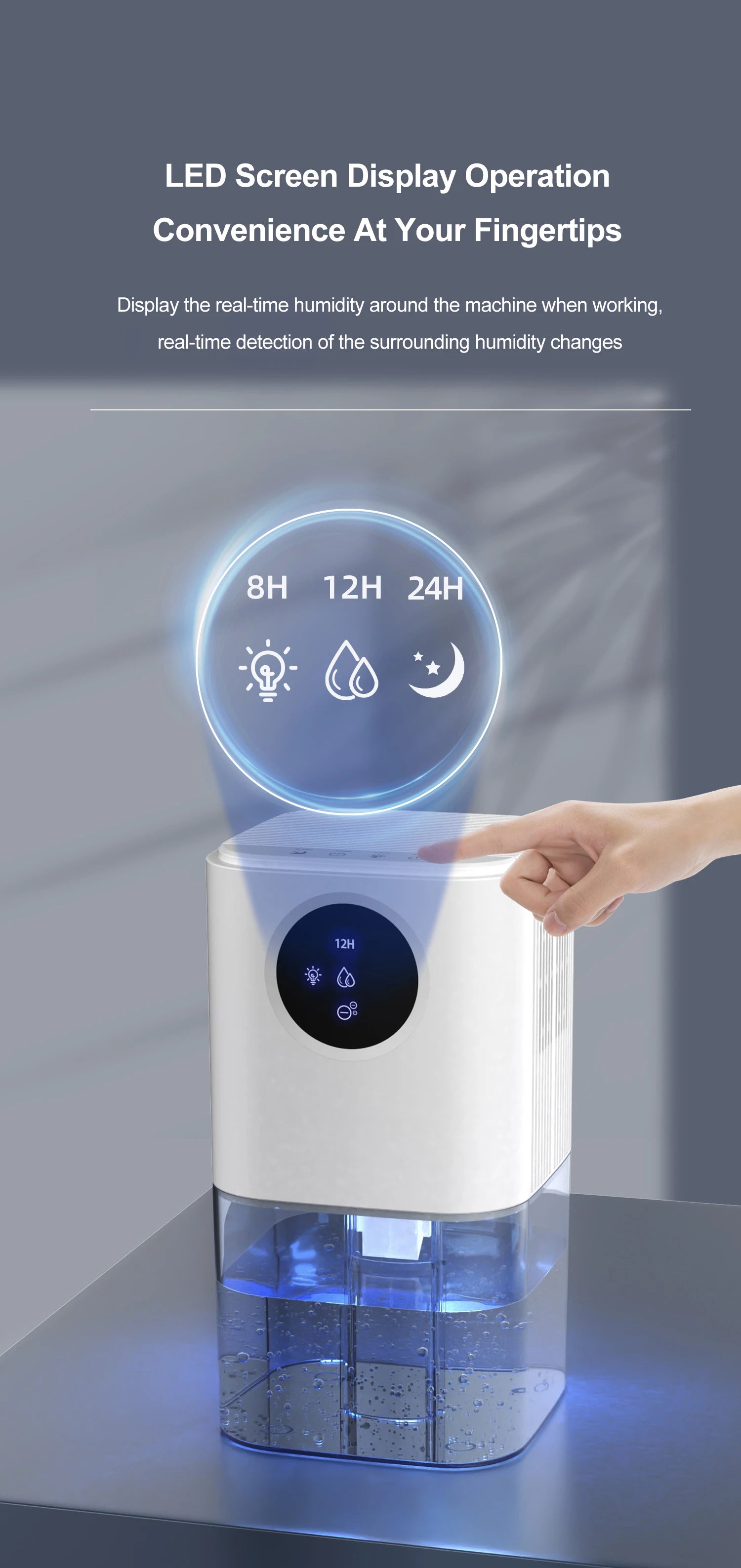 1.7L Silent Home Dehumidifier for Bedroom & Office