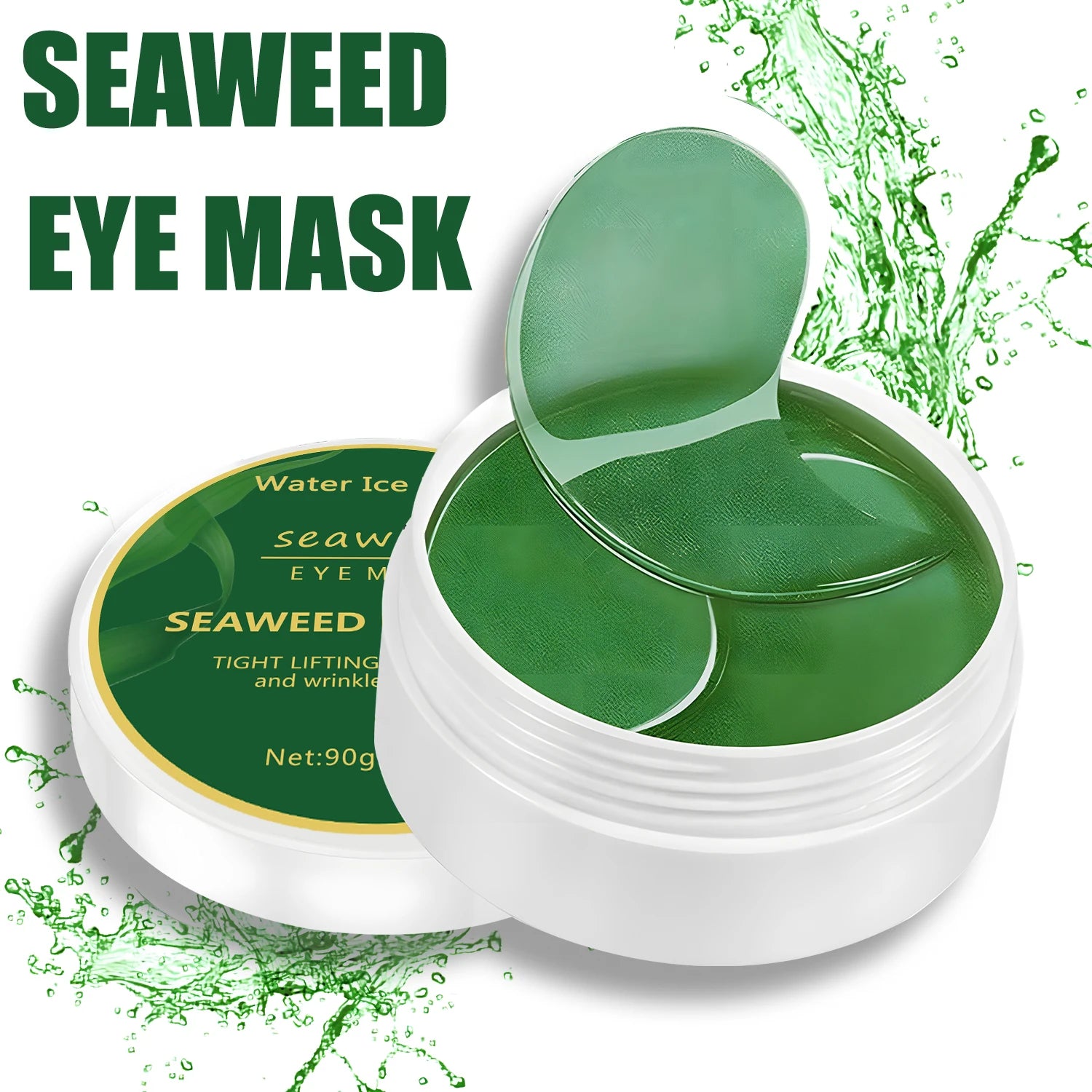 60pcs Seaweed Collagen Eye Masks – Dark Circle & Puffiness Treatment