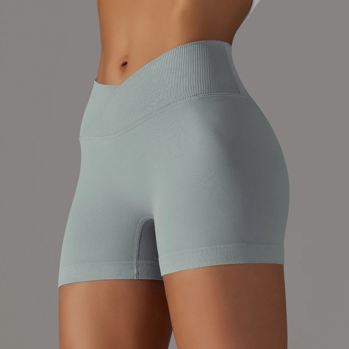 Crossover Waist Women’s Yoga Gym Shorts