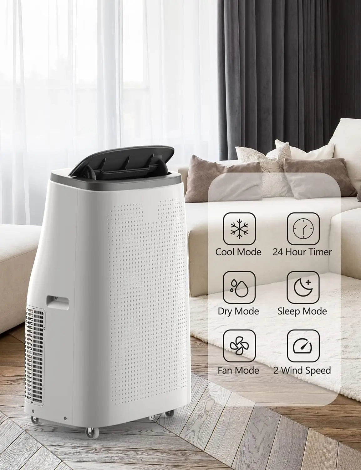14000BTU Portable Air Conditioner with Dehumidifier & Fan