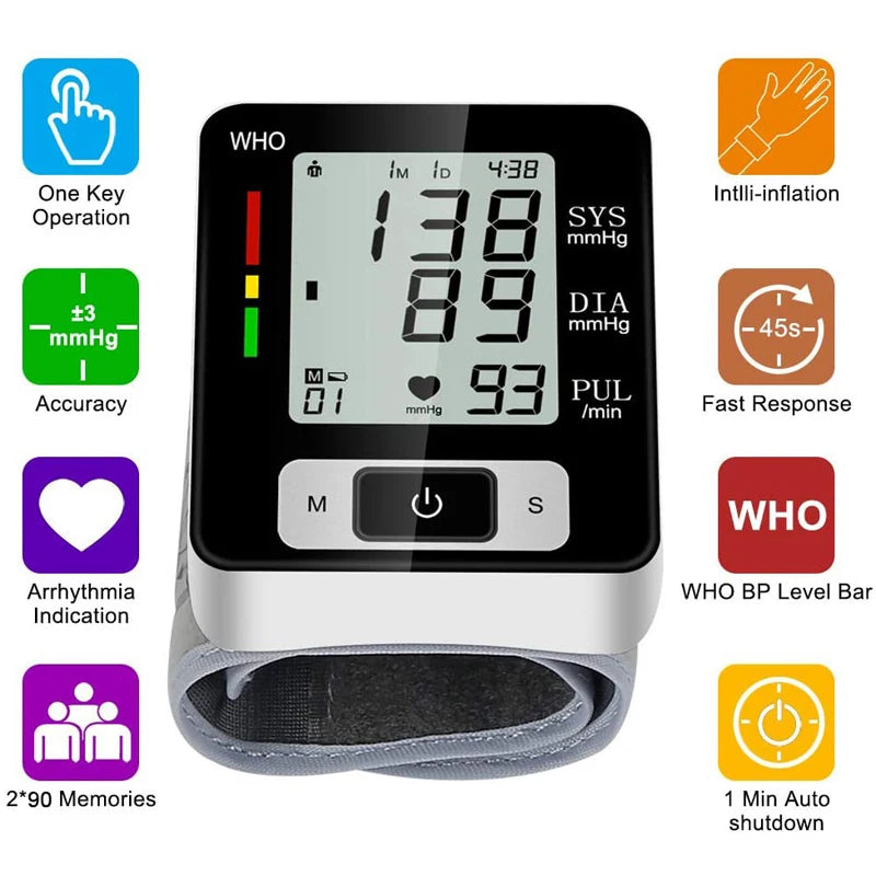 Digital Wrist Blood Pressure Monitor with High Accuracy