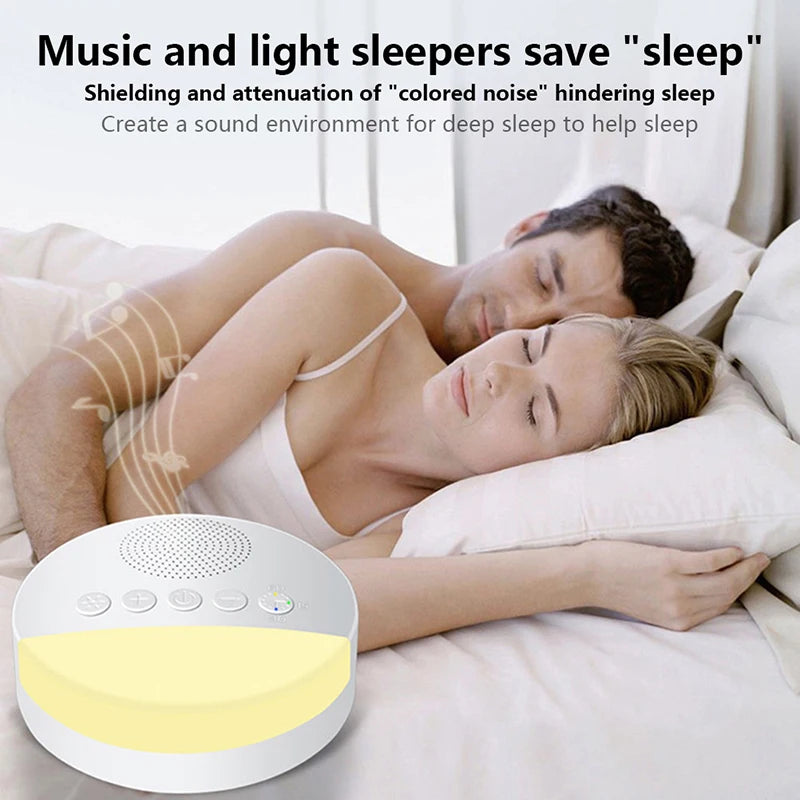USB Rechargeable Baby White Noise Machine with Night Light & Timer