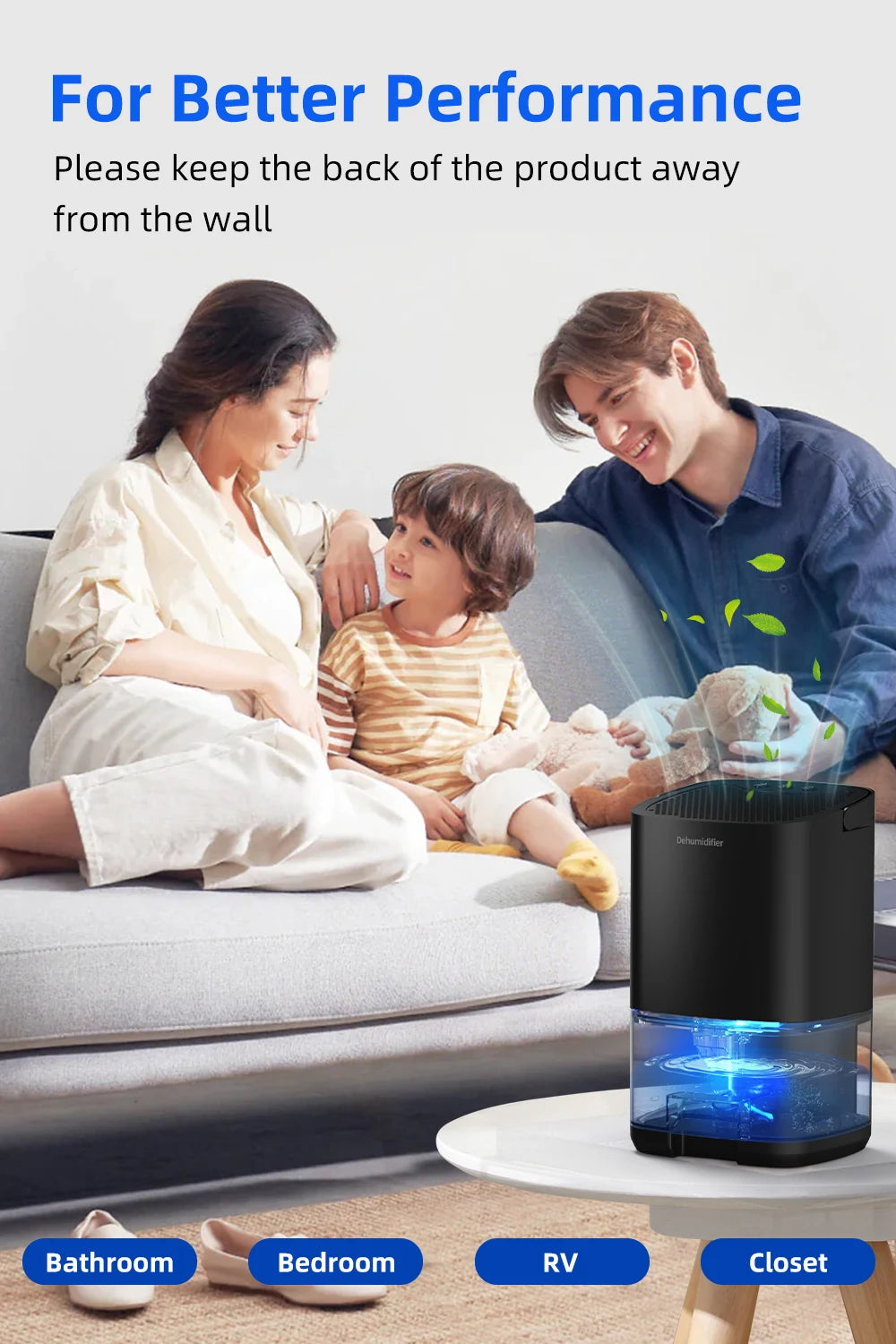 1000ml Portable Dehumidifier for Home, Office & RV