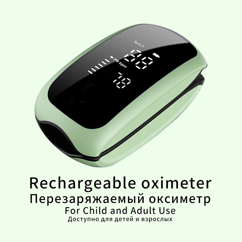 Rechargeable Finger Pulse Oximeter with LED Display