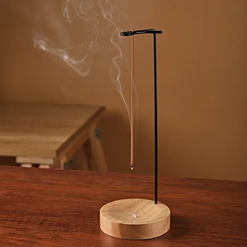 Creative Upside-Down Incense Burner – Wooden Holder & Tray