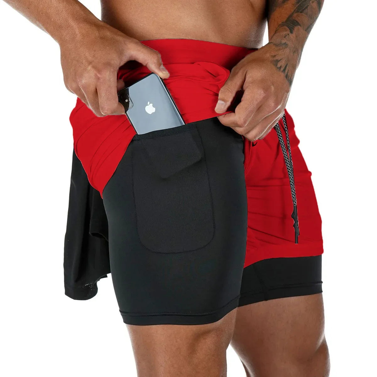 Men’s 2-in-1 Double Layer Quick-Dry Fitness Shorts