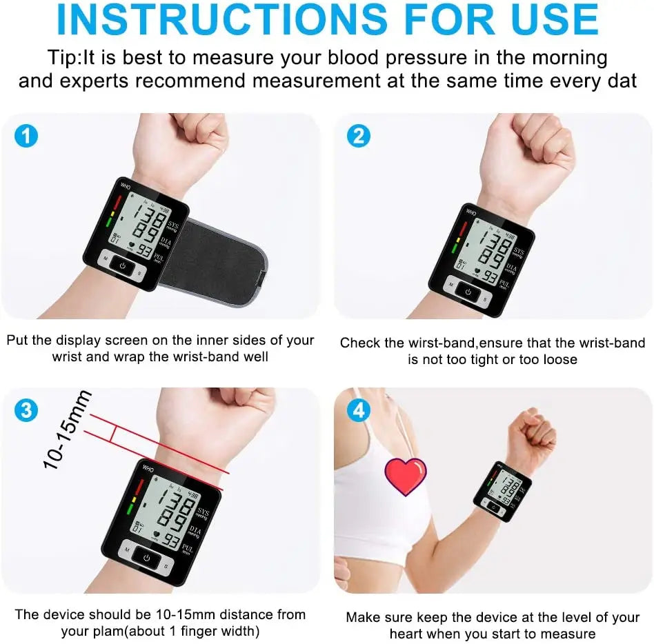 Digital Wrist Blood Pressure Monitor with High Accuracy