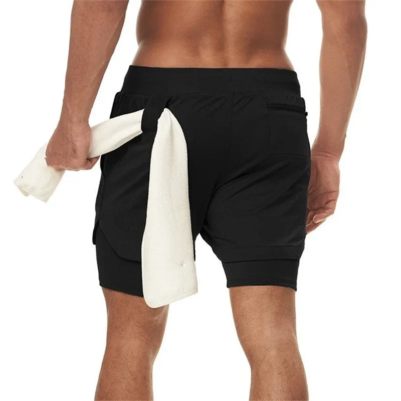 Men’s 2-in-1 Double Layer Quick-Dry Fitness Shorts