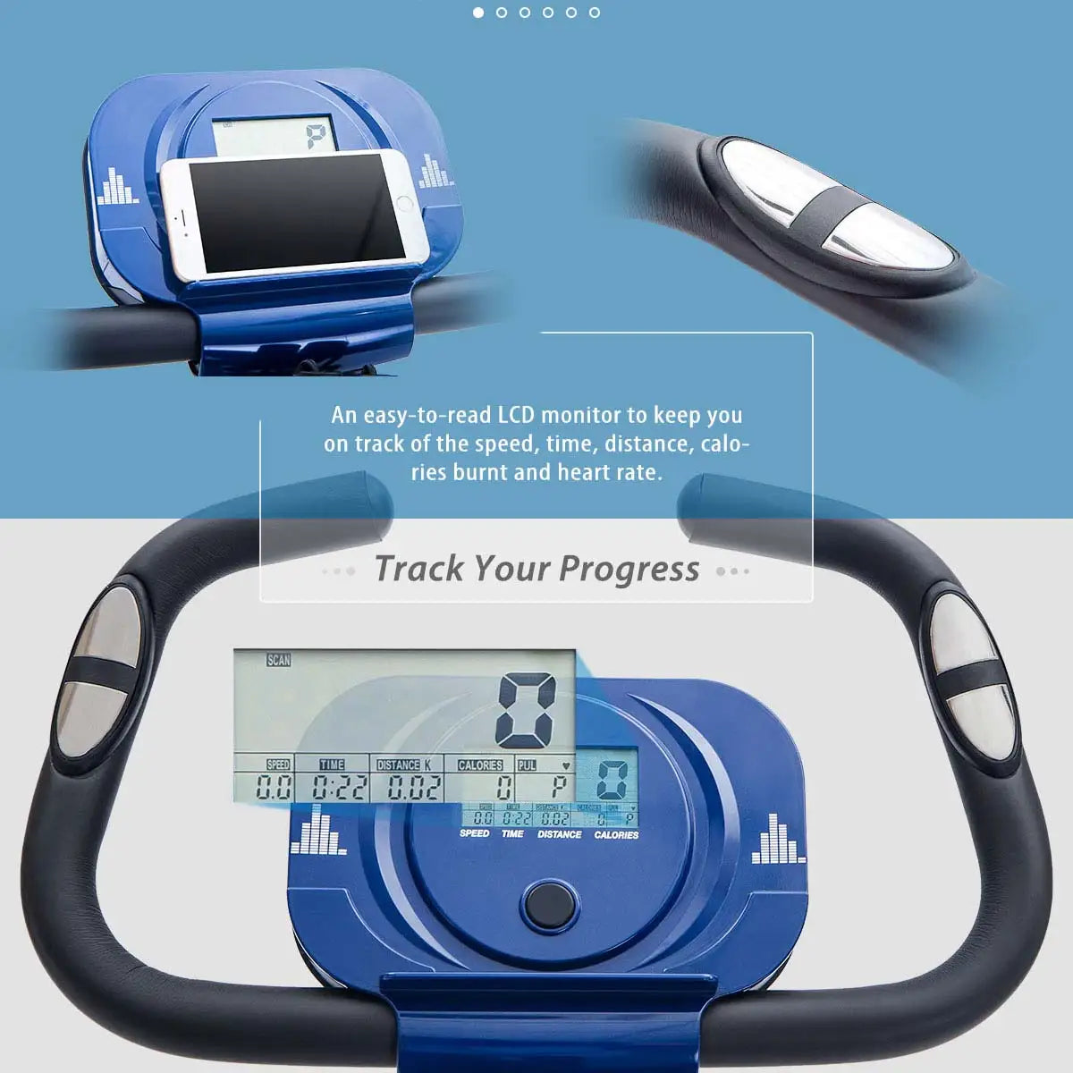 Folding X Exercise Bike with Backrest & Resistance Bands