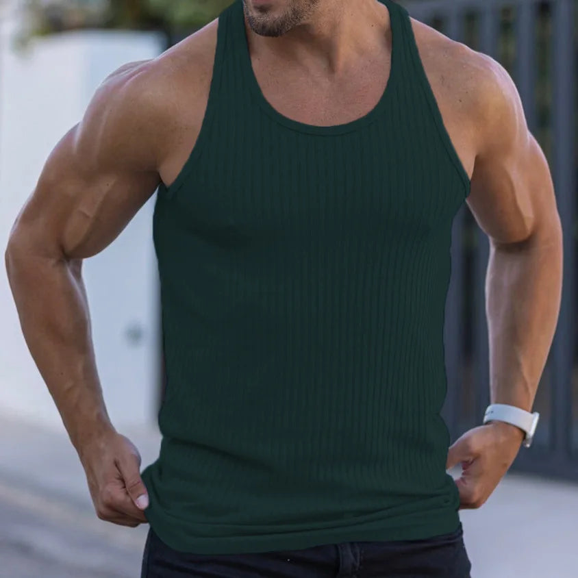Men's Summer Stripe Gym Tank Top