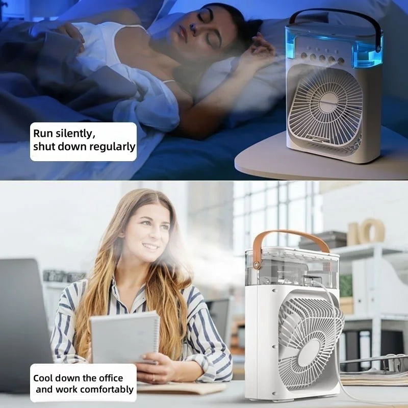 3-in-1 Portable Air Cooler & Humidifier with LED Light